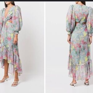NWOT Alice + Olivia Katia Lola's Dream Twist puff sleeves MIDI maxi Dress 4